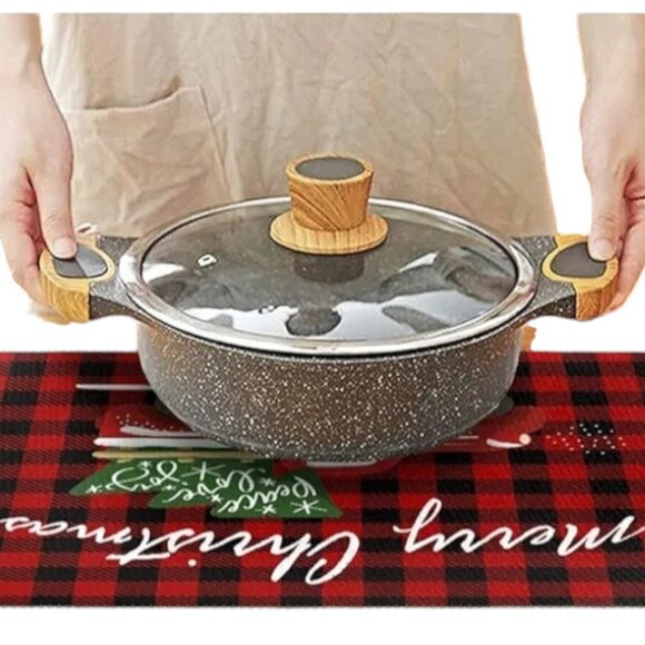 NWT VISESUNNY MERRY CHRISTMAS Red Buffalo Plaid Placemats (6 qty each pack) - Picture 4 of 6